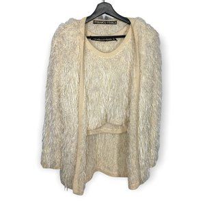 Fernando Franca Furry Sweater Top and Cardigan Set Medium